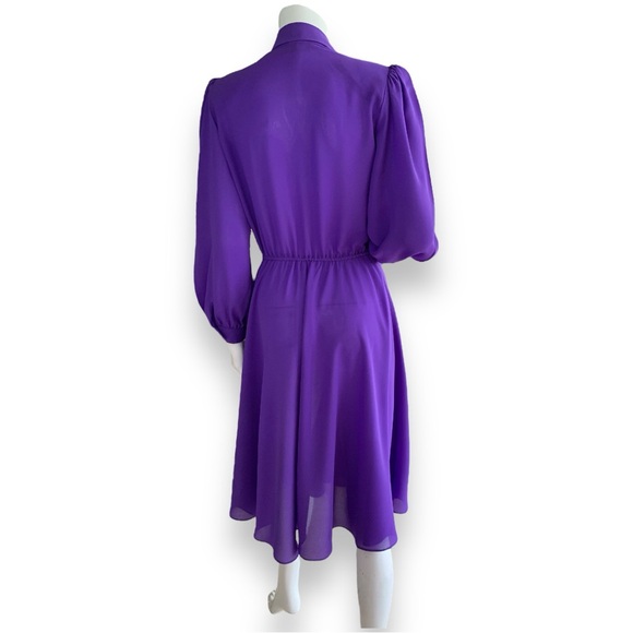 MS CHAUS DEEP PURPLE LONG SLEEVE SHIRT DRESS. WOMEN’S SIZE 4 PETITTE - Picture 2 of 7